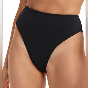 NWT Good American High Waist High Cut Sculpt Black Bikini Bottoms Size 4 (XL)